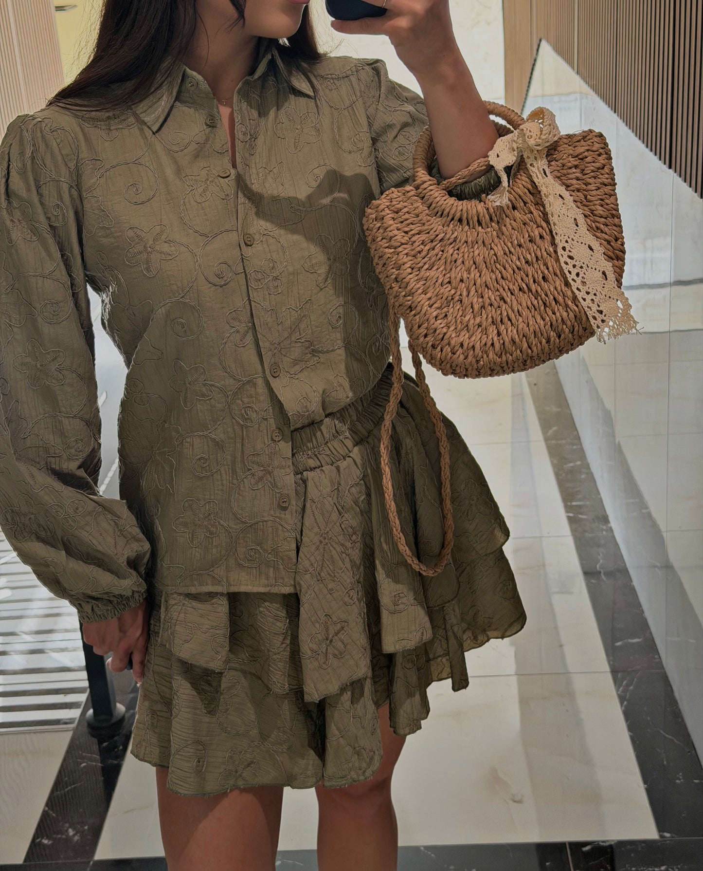 Flora Embroidery Set - Olive