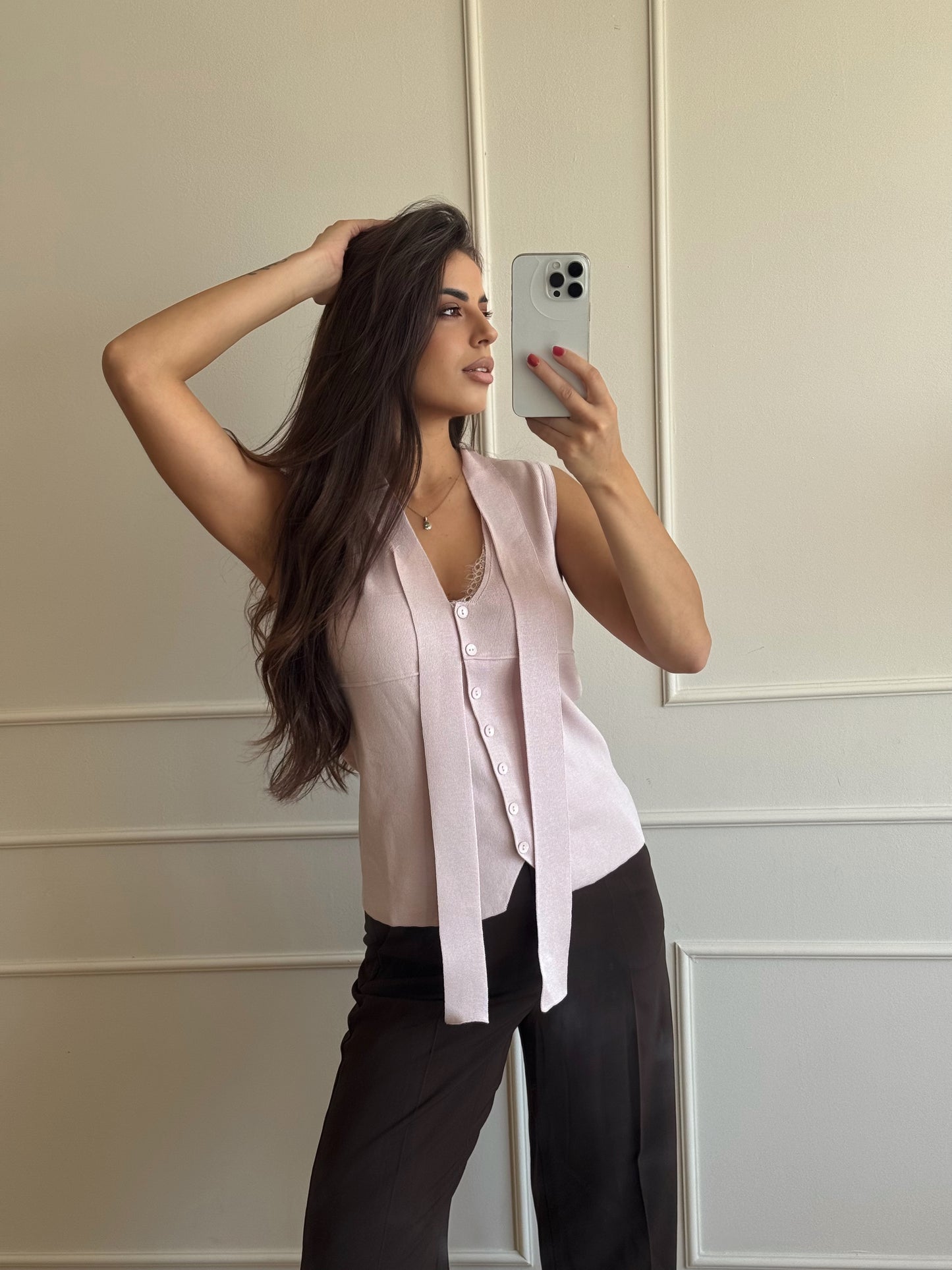 Prsluk sa dekoraticnom čipkom | 4 boje