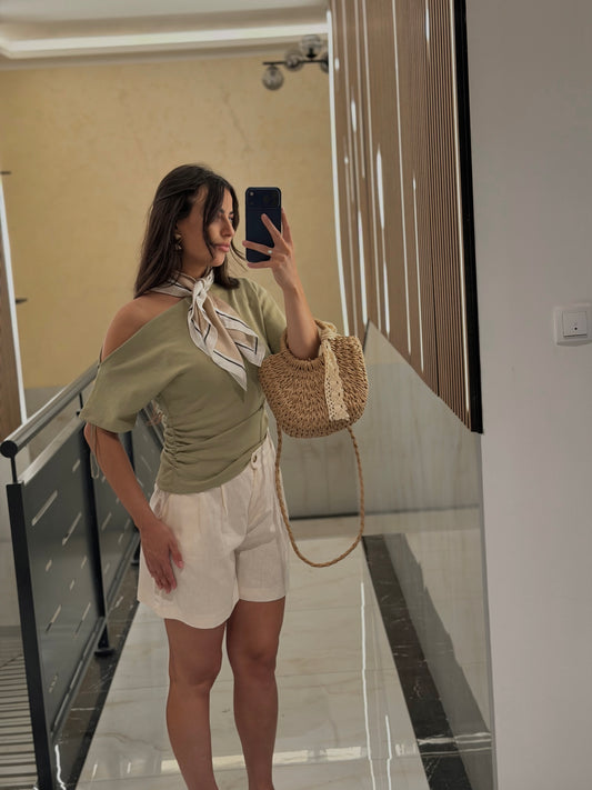 Linen Shorts - Beige