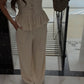 Linen Lace Set - Beige