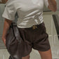 Linen Shorts - Brown