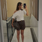 Linen Shorts - Brown
